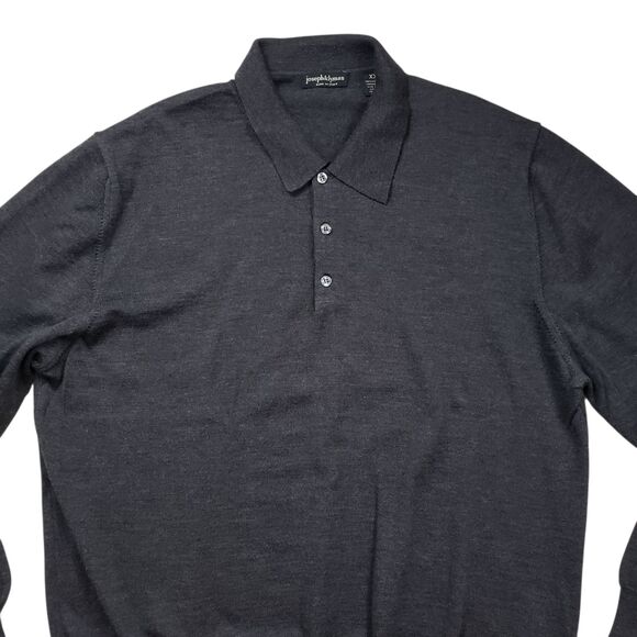 Joseph & Lyman Wool Polo Sweater Mens XXL 2XL Gray Knit Preppy Made in italy - Picture 2 of 7